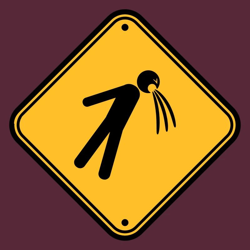 shield caution note vomit vomit