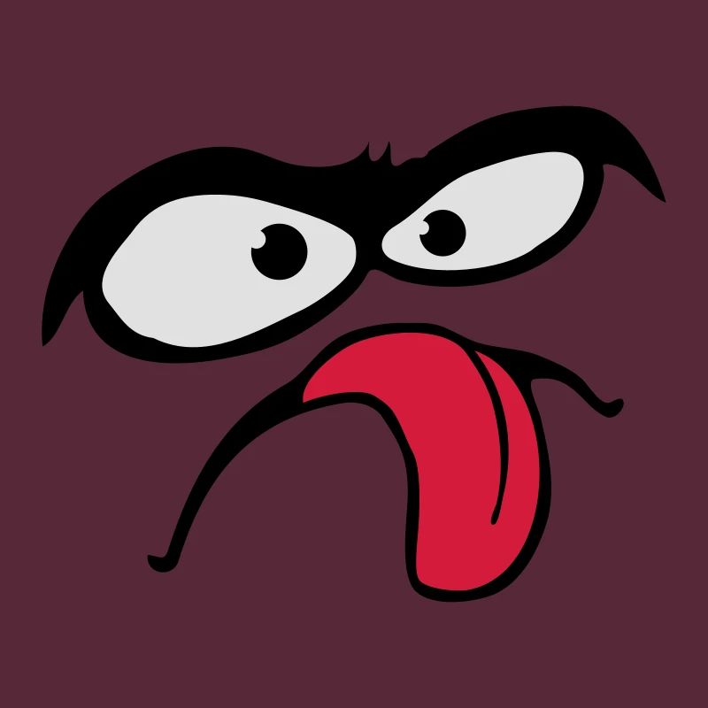 Thick Eyebrows Comic Face Tongue Stick Out