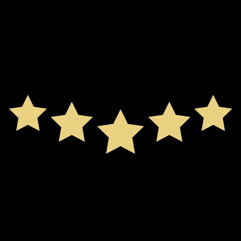 5 Sterne mit Textlinie