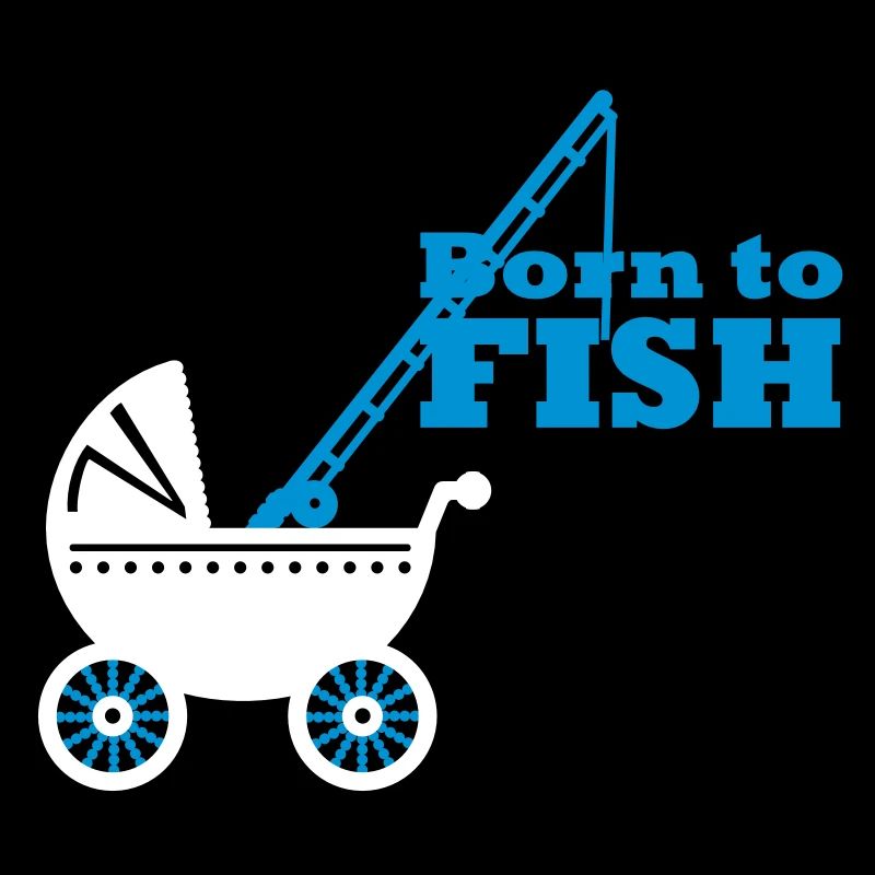 Poussette avec canne à pêche / poussette avec
