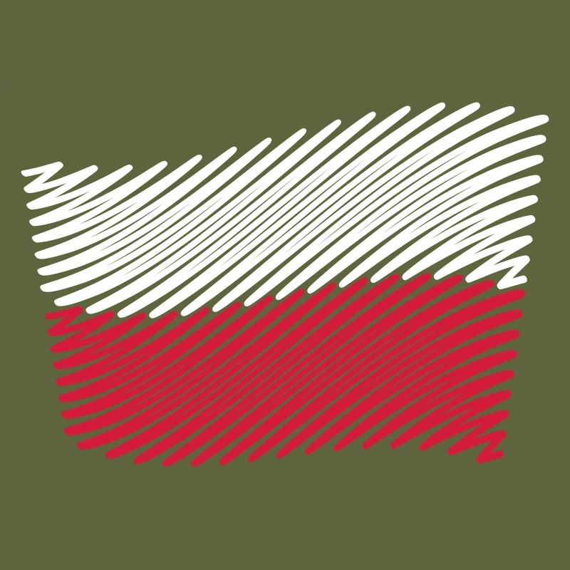 Poland Flag Scribble (White - Red)