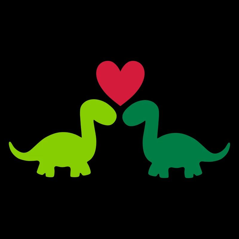 Two brontosaurs and one heart