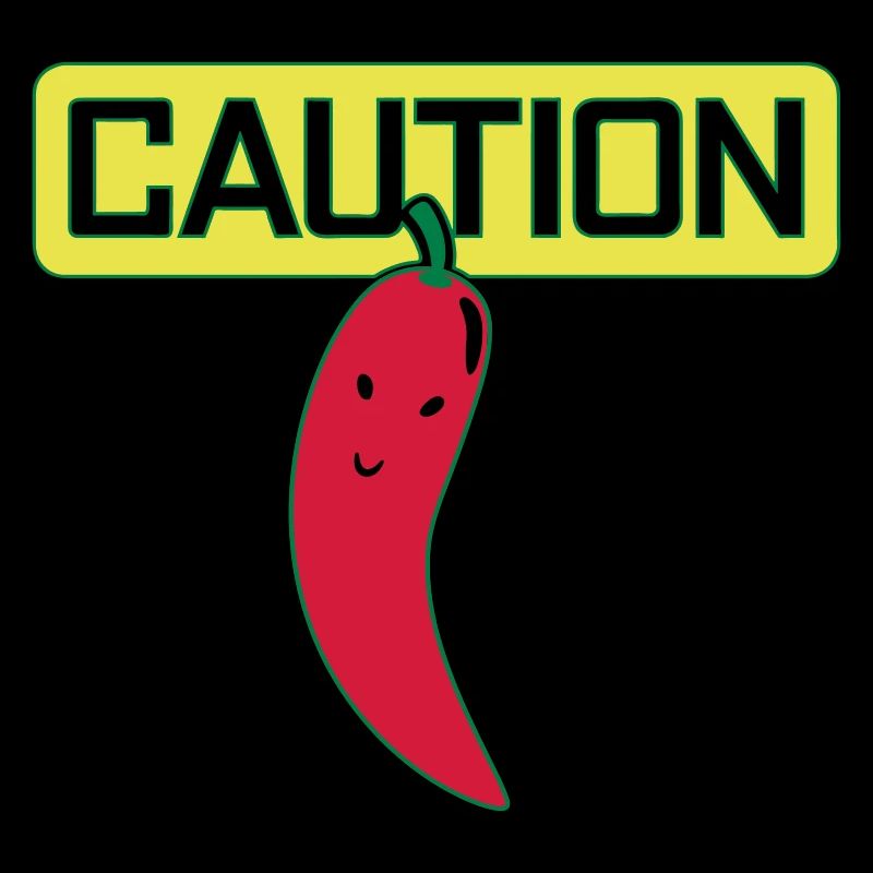 CAUTION HOT CHILI vectorgraphic