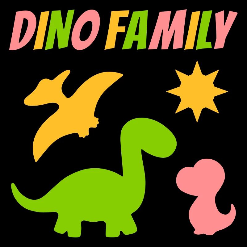 Dino family (dinosaurs, sun)