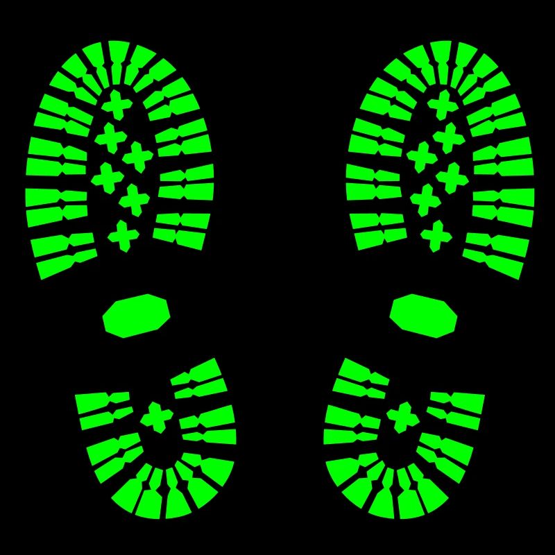 cheminer - chaussure, Empreinte