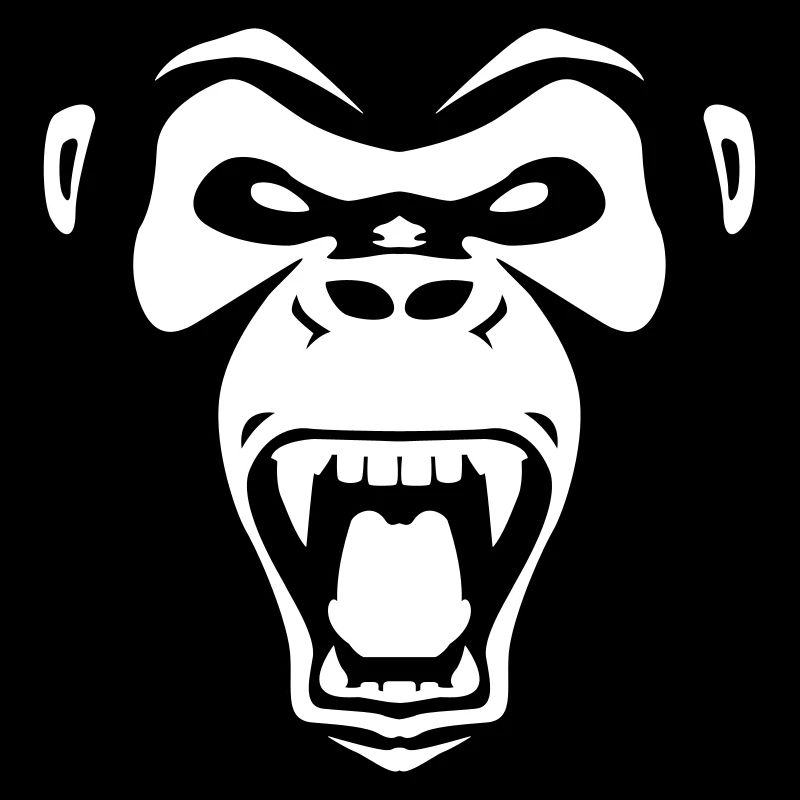 Wild monkey shows teeth