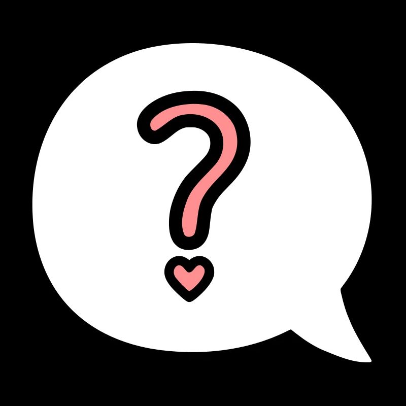 Speech ball with question mark and heart