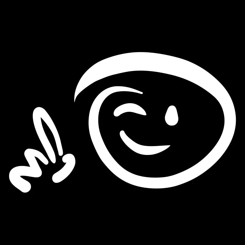 Face winks pointing with finger at something