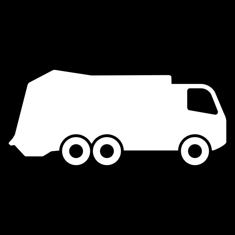 Garbage loader truck icon symbol.