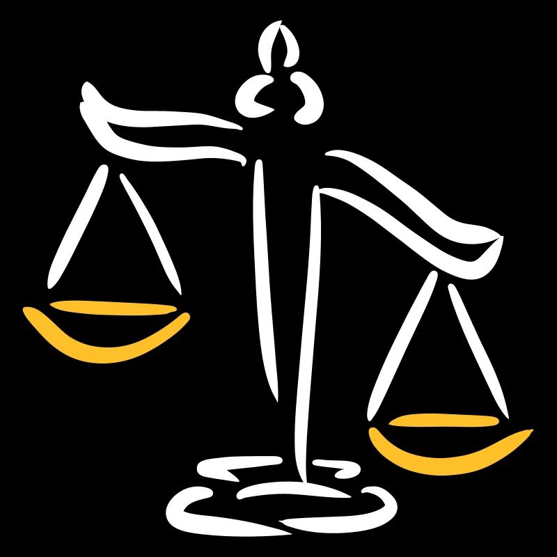 Balance de justice, dessinée à la main