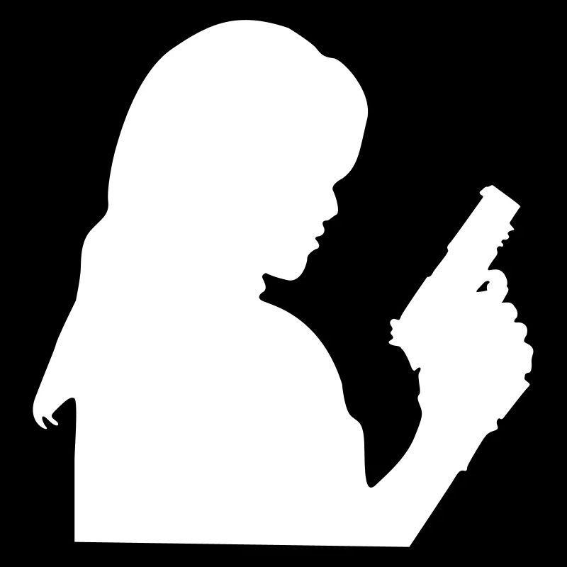 Woman pistol silhouette agent