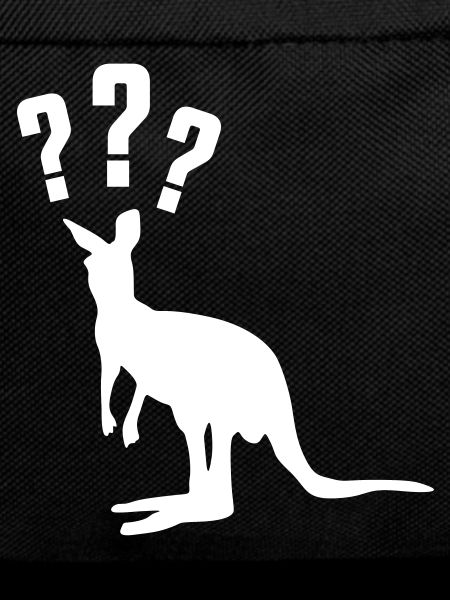 kangaroo silhouette question mark