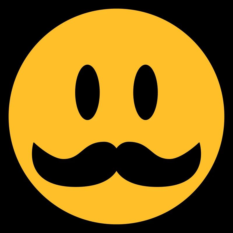 funny emoji with mustache