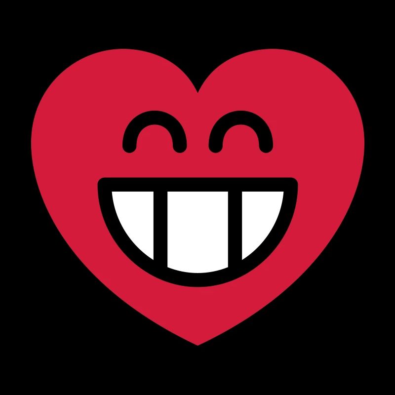 Emoticon Grin Heart (colors changeable)