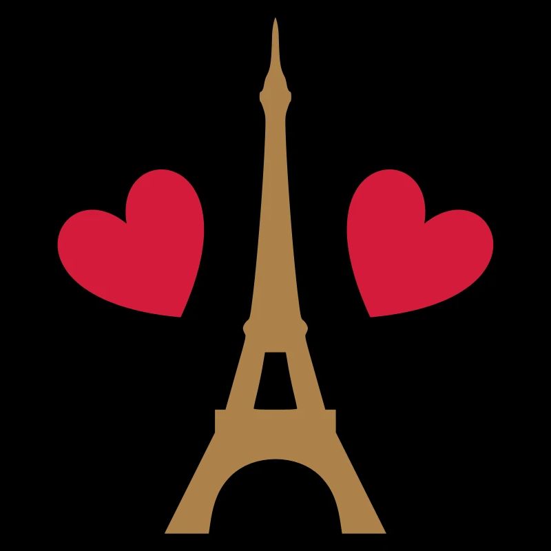 ★ Designfarben änderbar ★ Eiffelturm, zwei Herzen