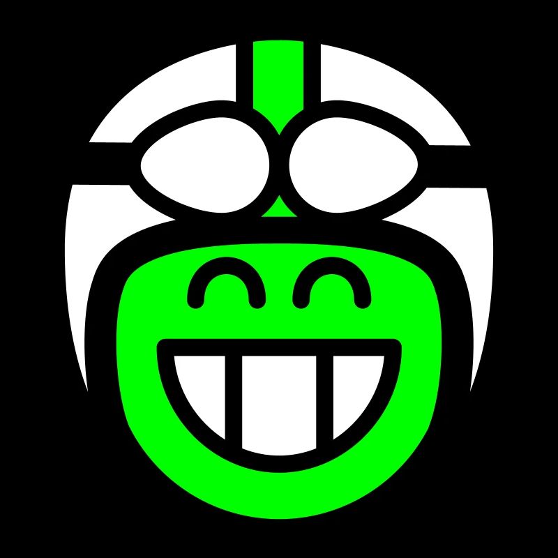 Emoticon Grin with moped helmet (colors can be changed)