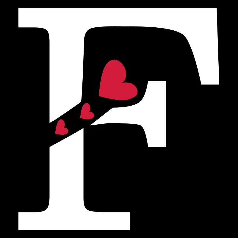 Großbuchstabe F mit Herzen