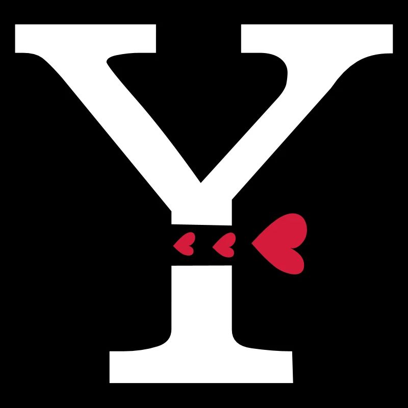 Capital letter Y with hearts