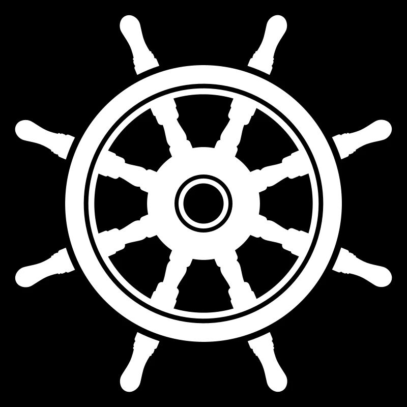 Symbolform des Schiffsrudersymbols. Logo des Schiffsruders