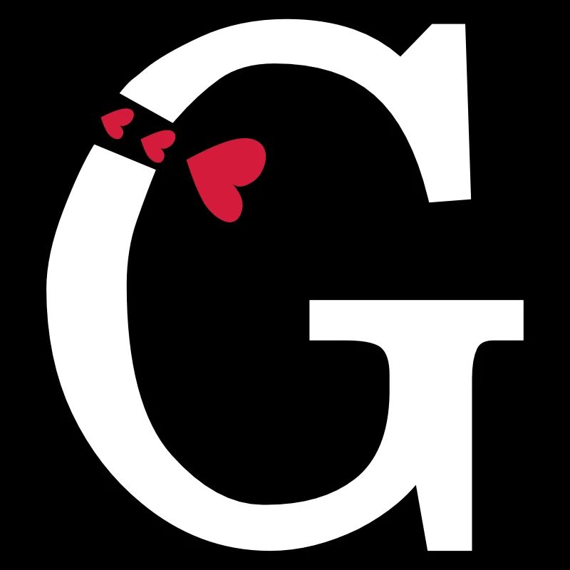 Capital letter G with hearts