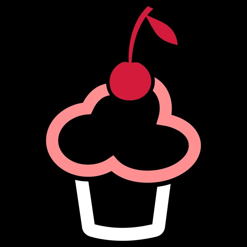 Muffin cupcake with cherry