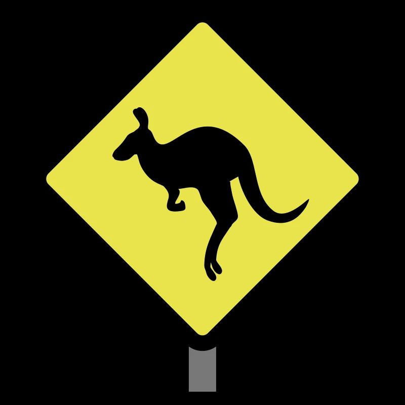 Kangaroo street sign gift australia