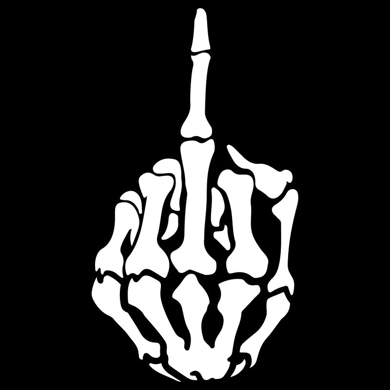 squelette de symbole du doigt du milieu
