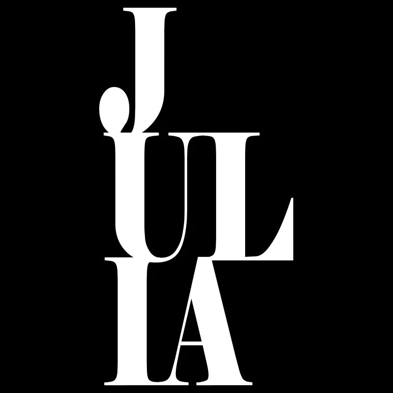 Julia Surname First name Modern font Word Art