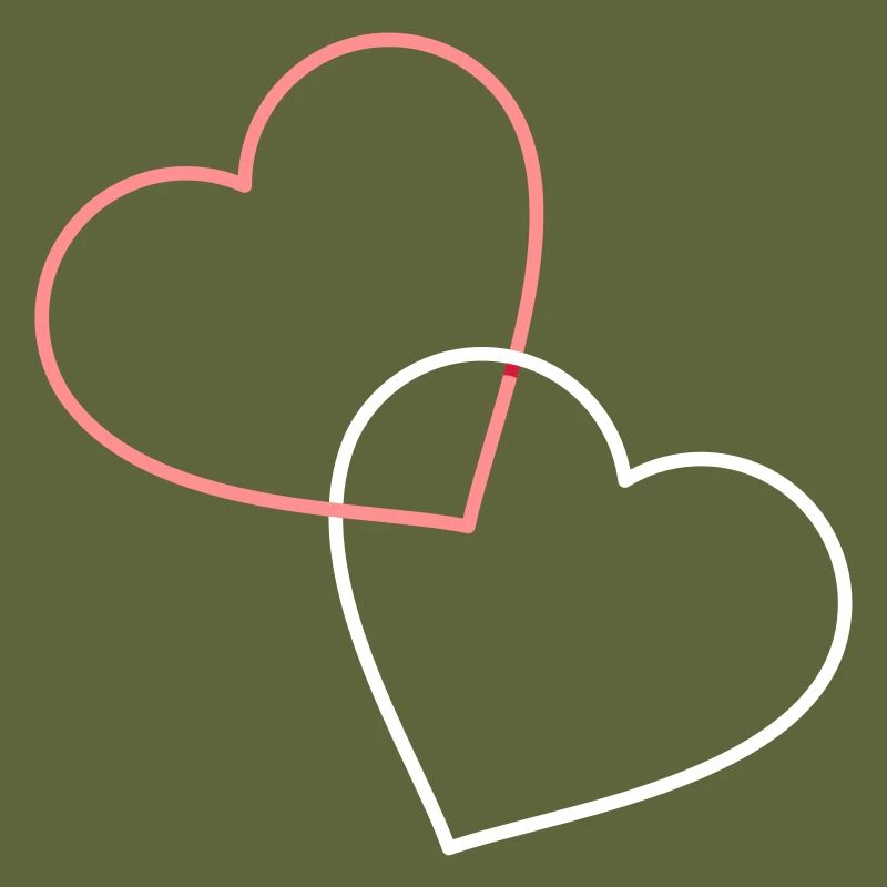 Two heart shapes - connected together