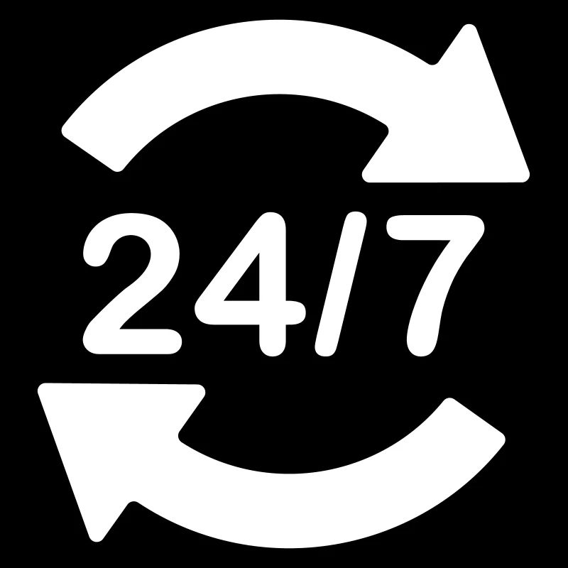 24/7 Service logo symbol