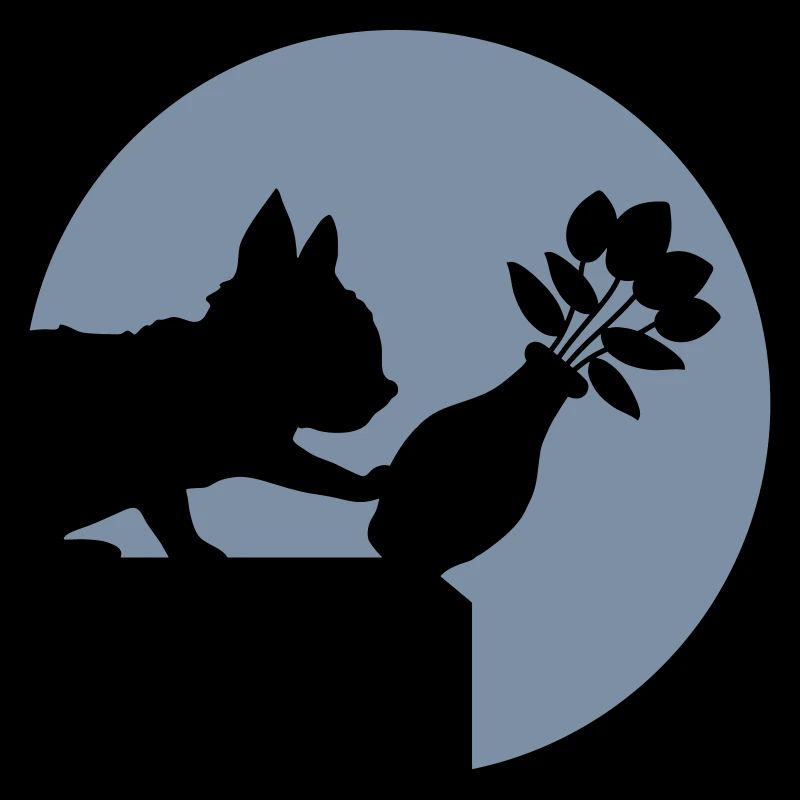 Falling flower vase cheeky cat