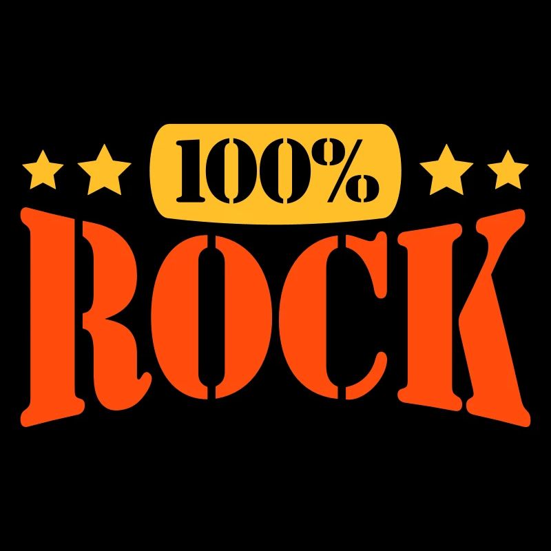 100 % Prozent Rock Heavy Metal Musik Text Logo Fun