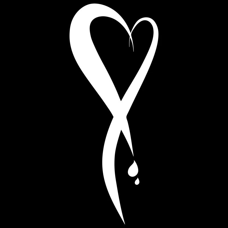 Bleeding heart, hand drawn/painted