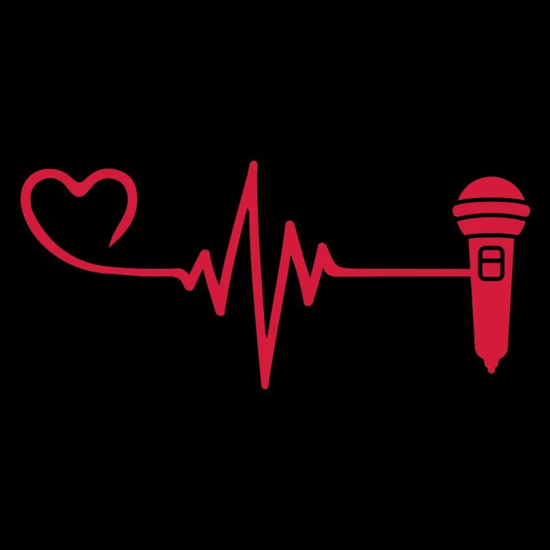 Microphone Pulse Heart Love
