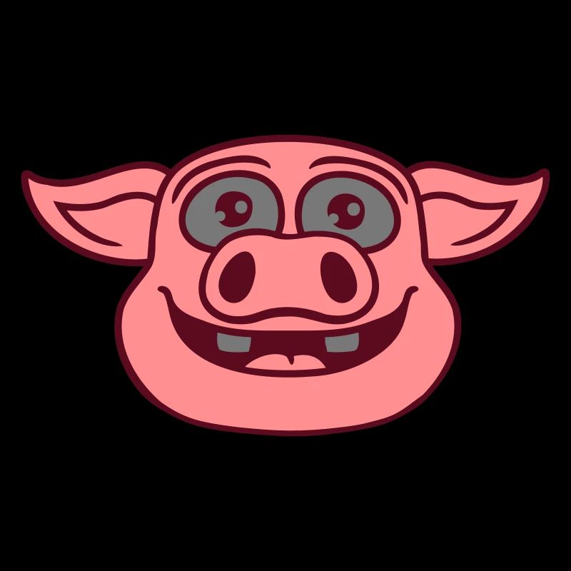 Gesicht glückliches Schwein Comic