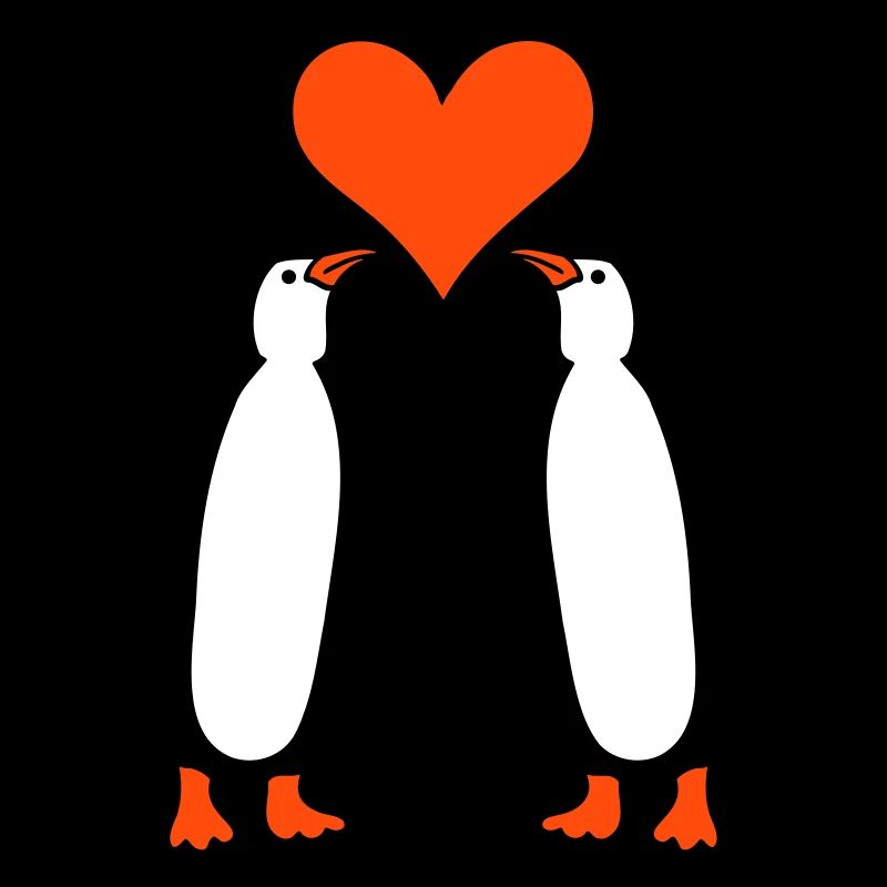 Zwei Pinguine Paar Pärchen Liebe 2 Verliebte Herz