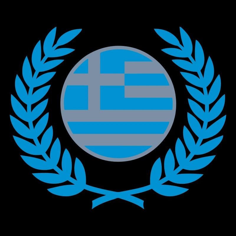 Greece (flag & laurel wreath)