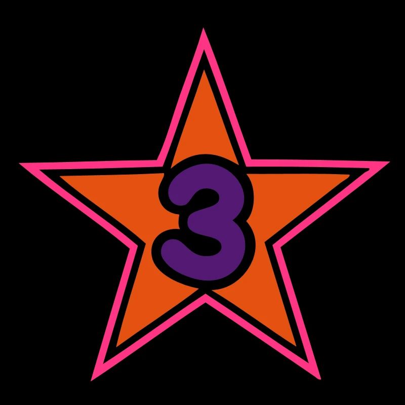 Number 3 three star star number