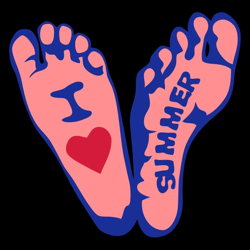 love summer coeur foot imprint
