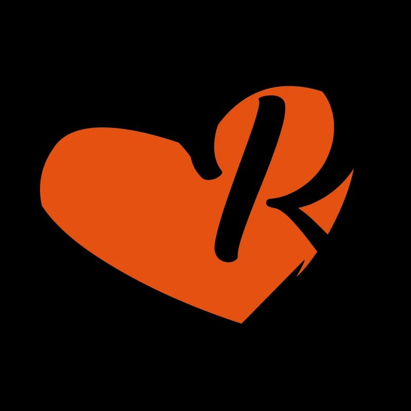 Letter R in the heart