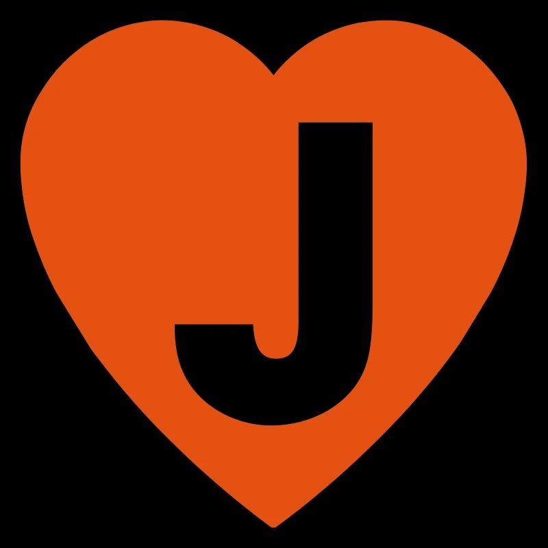 Valentinstag Herz mit Buchstabe J