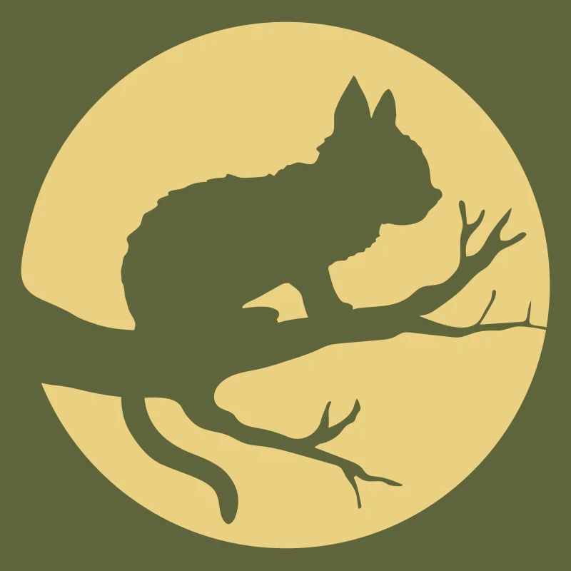 Tree Moon Black Cat