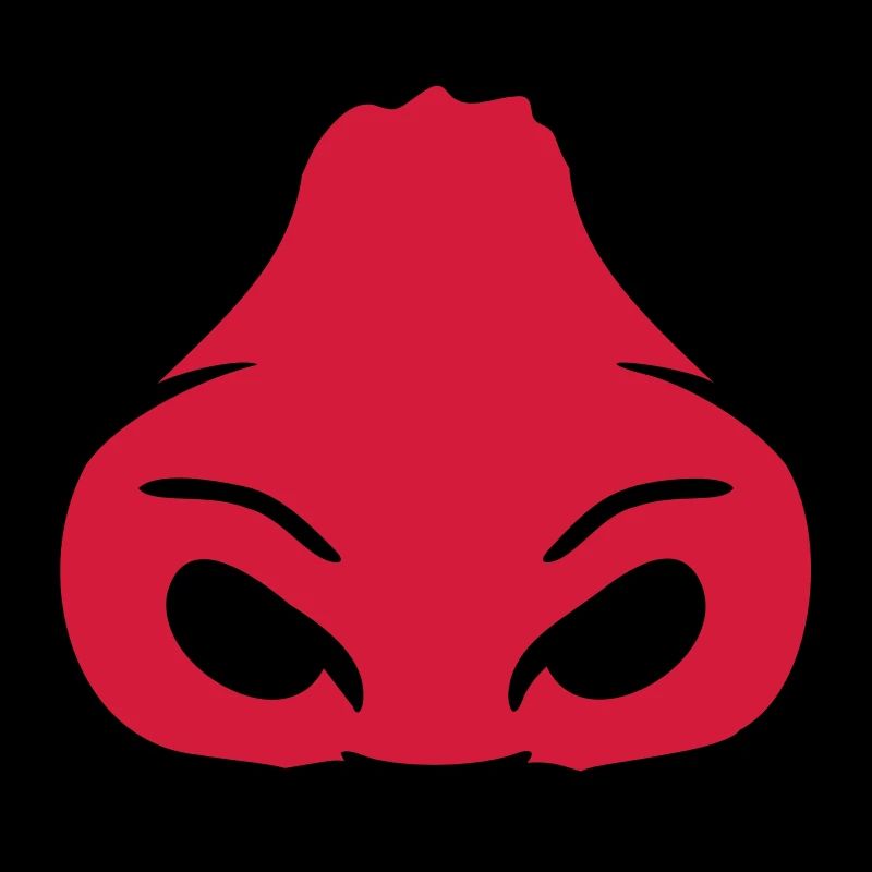 Red large nostrils nose