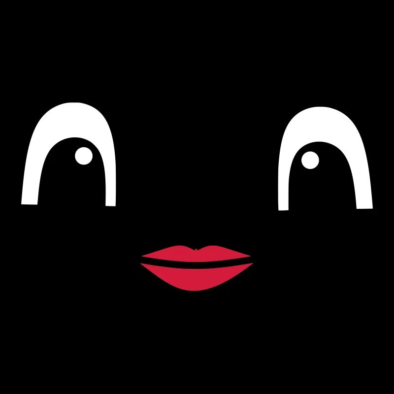 Cute face with red lips