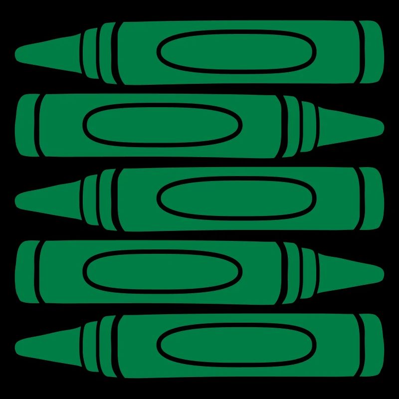 Green wax crayons cool design
