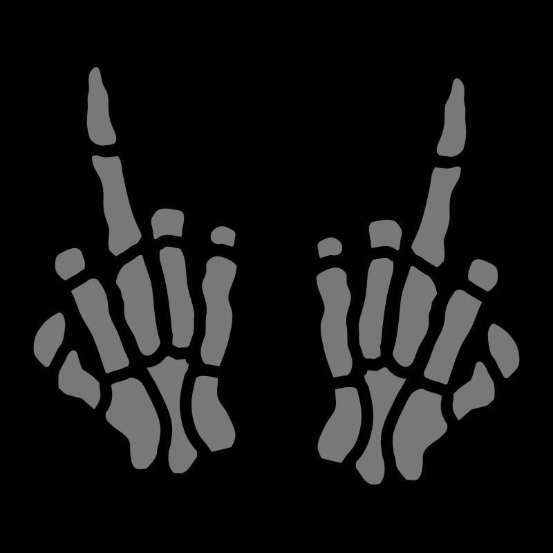 2 Hände Knochen Mittelfinger