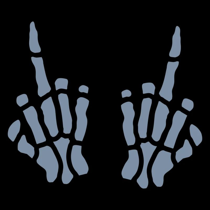 Middle finger bone 2 hands
