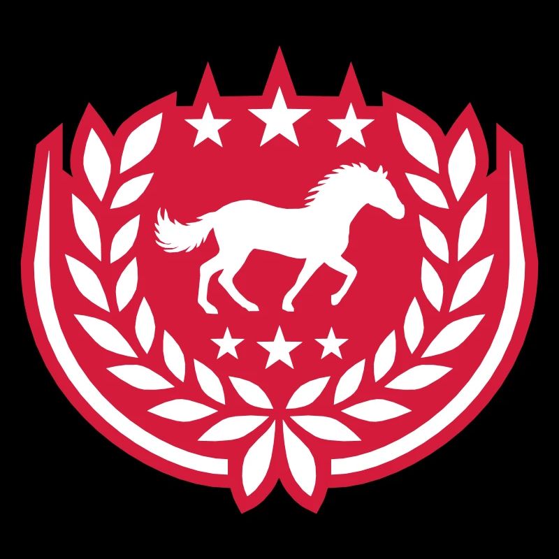 Wappen Pferd Lorbeerkranz Sterne