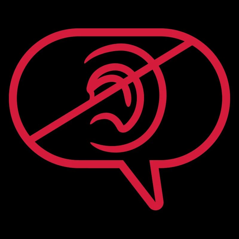 No Hear Symbol Speech Bubble