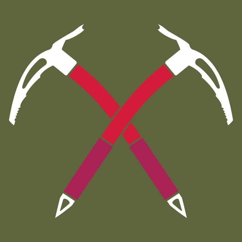 Crossed ice axe three-color vector